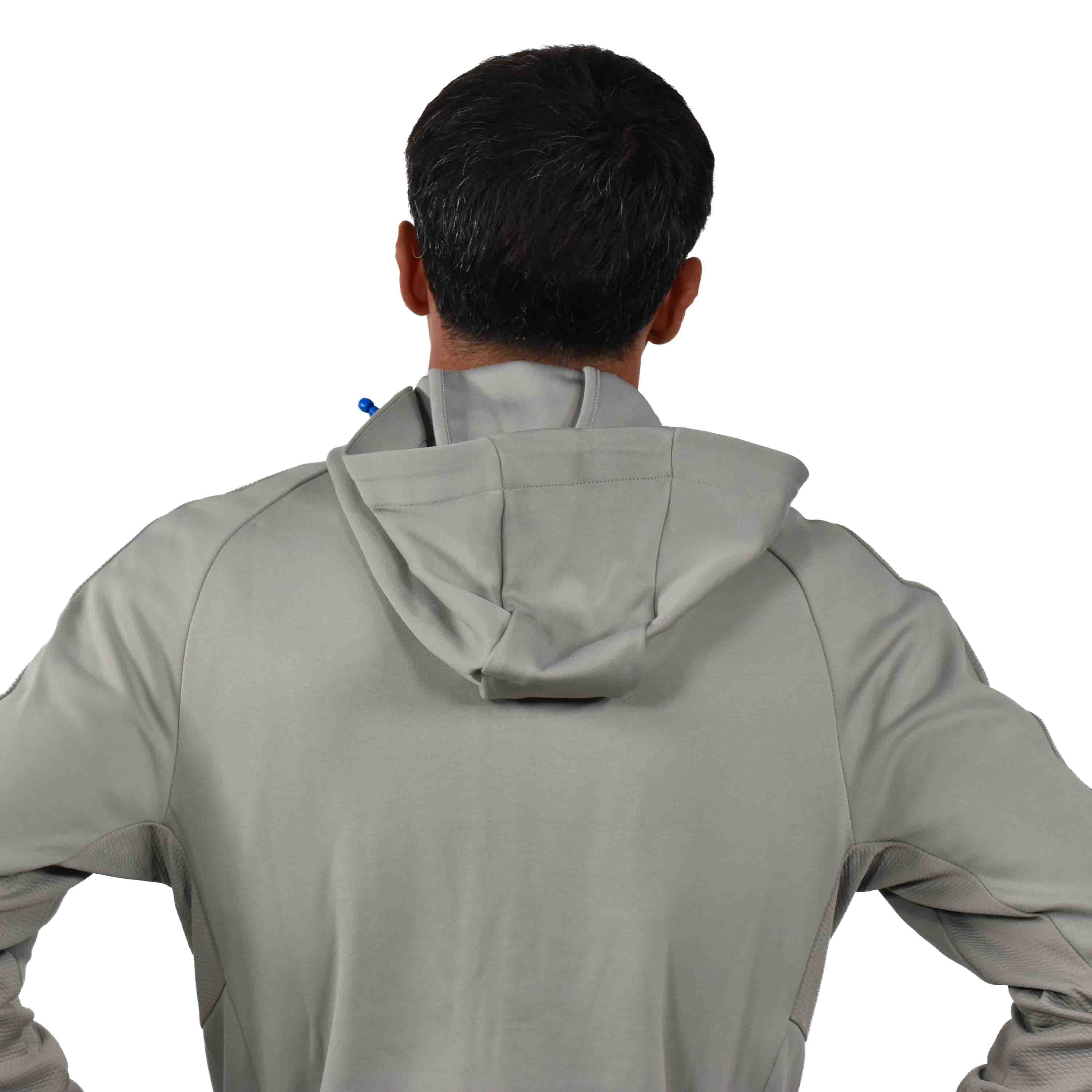 Felpa Hooded Evostripe Zip Smokey Gray-Ultra Blue - Parma Calcio