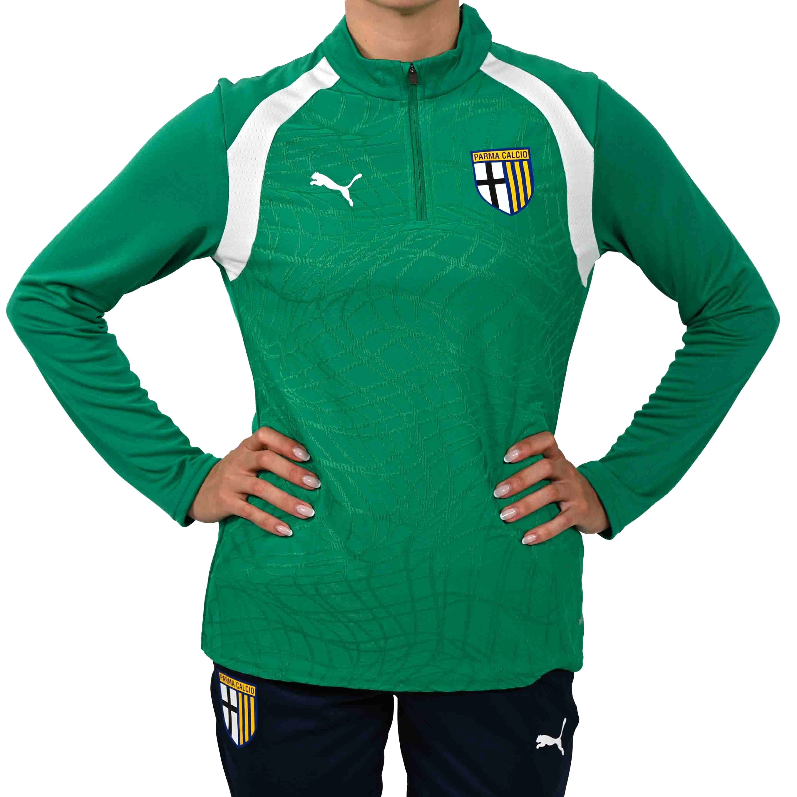 Felpa Woman 1/4 Zip Training Sport Green - Parma Calcio