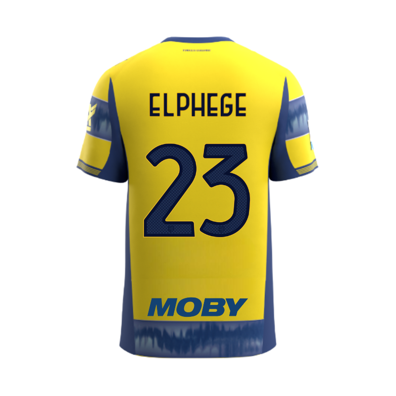 Maglia gara away junior gialla e blu personalizzazione Elphege 23