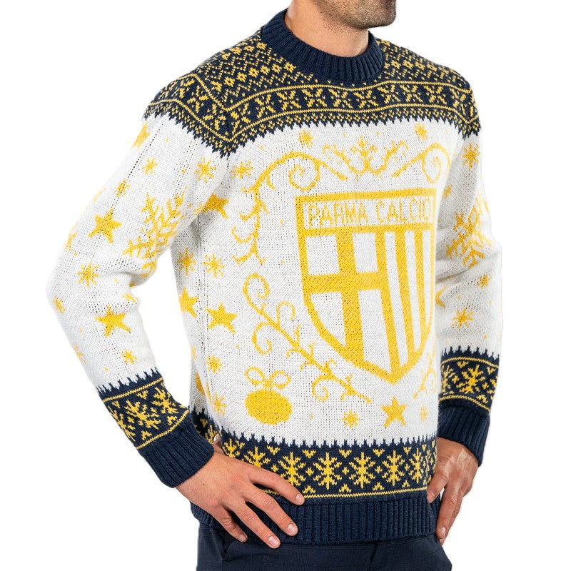 White and Blue Christmas Sweater 25/26 - Parma Calcio