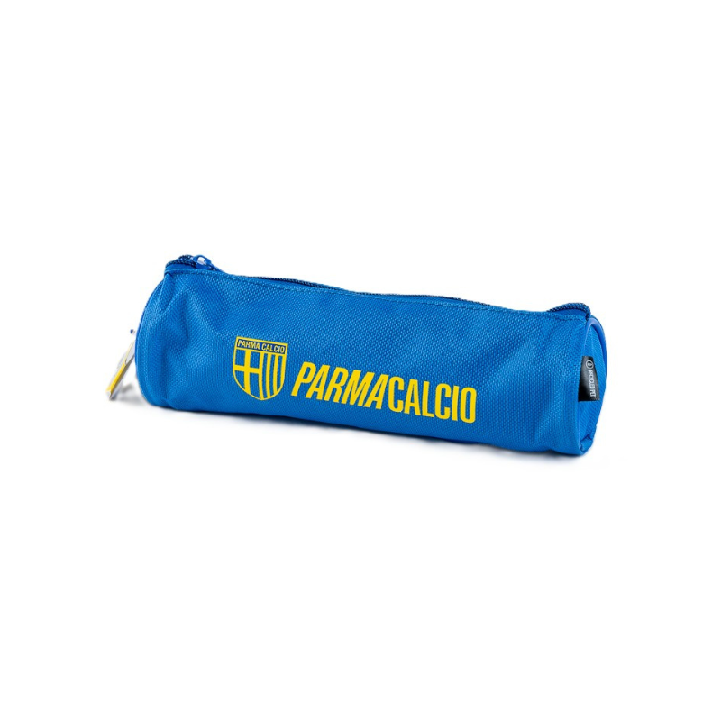 Astuccio blu con scritta e logo Parma Calcio in giallo