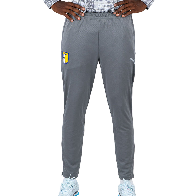 Pantalone training staff grigio con fantasia geometrica laterale e logo Parma Calcio e Puma
