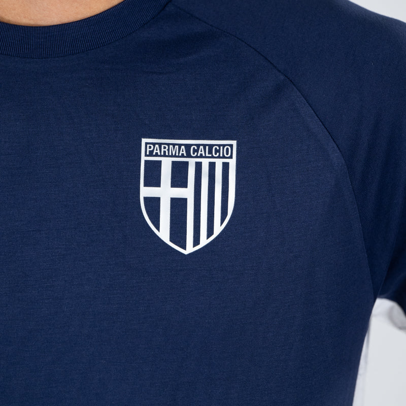 Dettaglio logo Parma Calcio T-shirt blu navy uomo