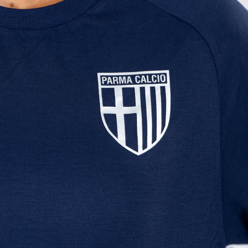 Dettaglio logo Parma Calcio T-shirt blu navy