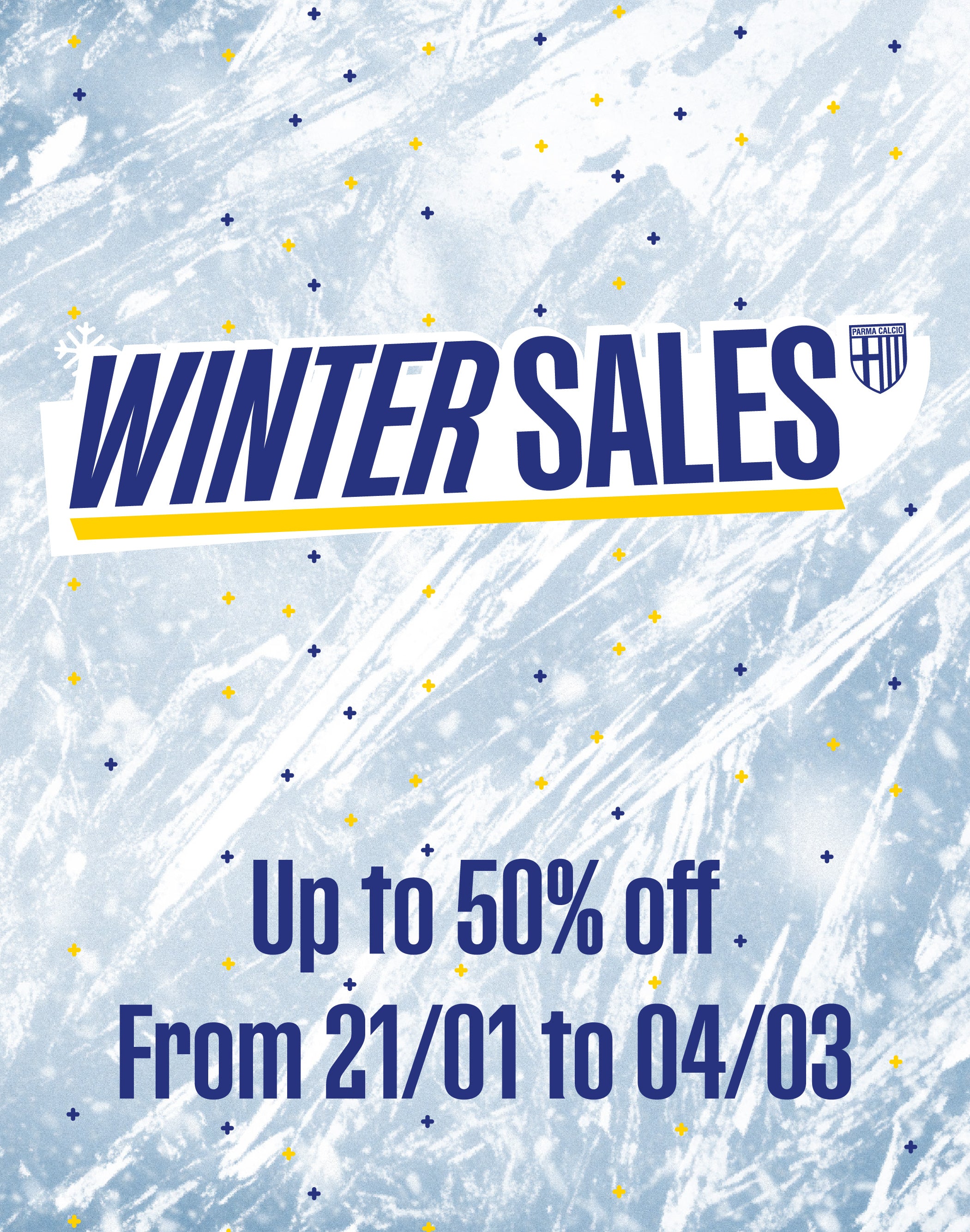 Grafica con scritta Winter Sales Parma Calcio