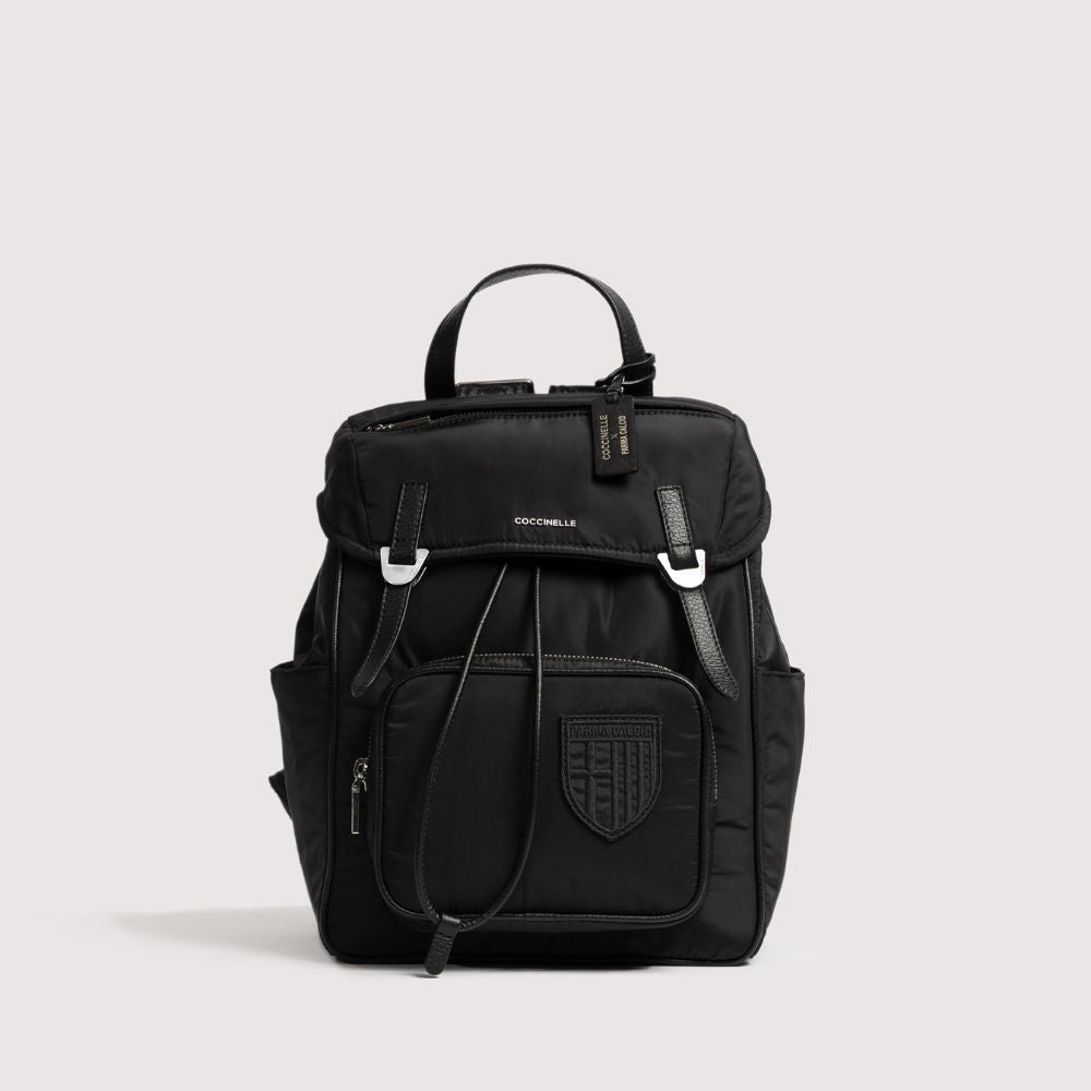 Zaino Coccinelle x Parma Calcio in tela e pelle nero