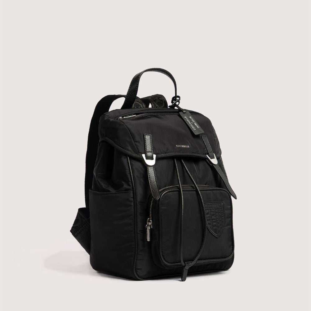 Zaino Coccinelle x Parma Calcio in tela e pelle nero