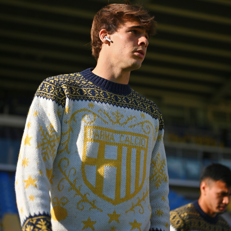 White and Blue Christmas Sweater 25/26 - Parma Calcio