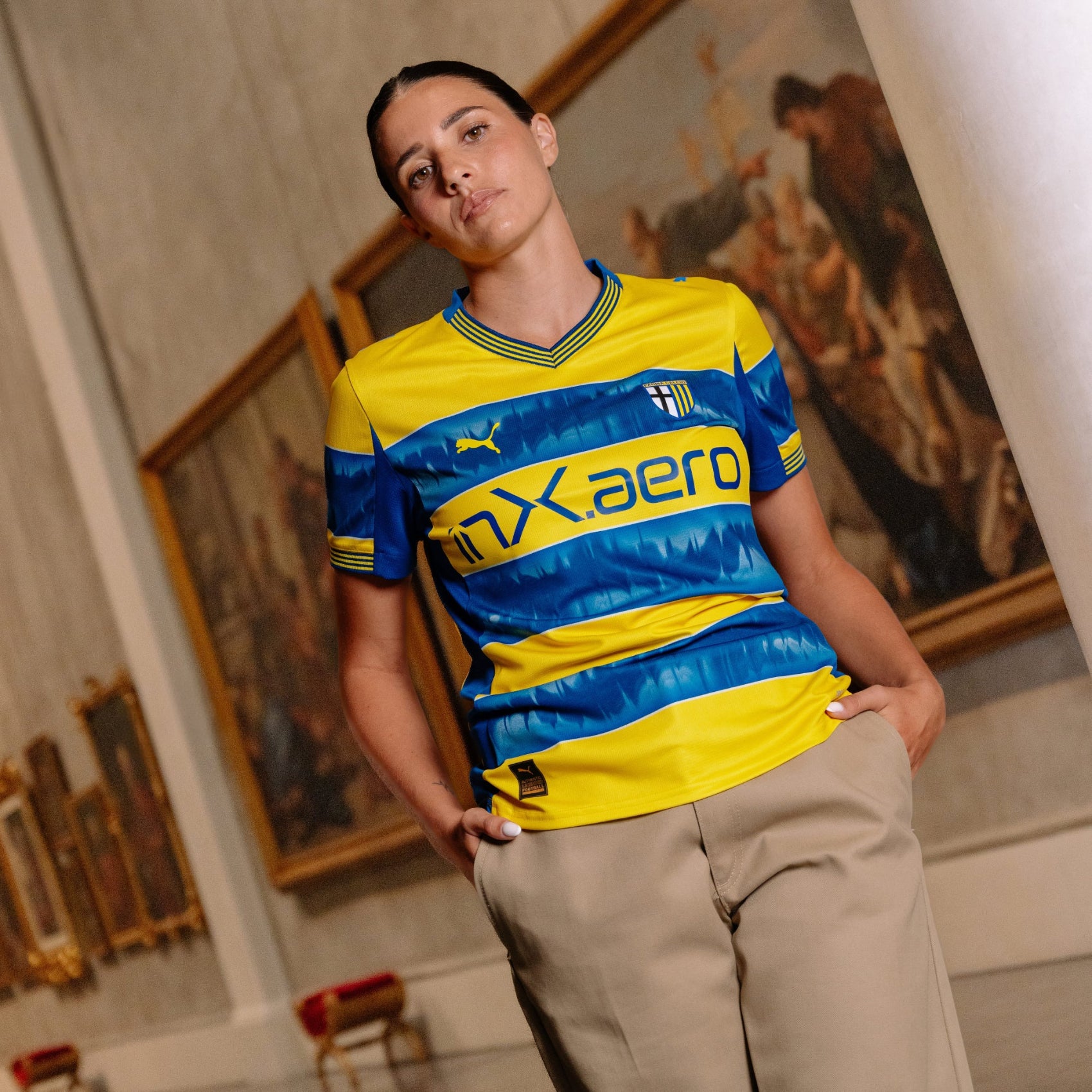 Giallo Blu Maglia Parma Puma Away Jersey 23/24 No Sponsor Parma Calcio